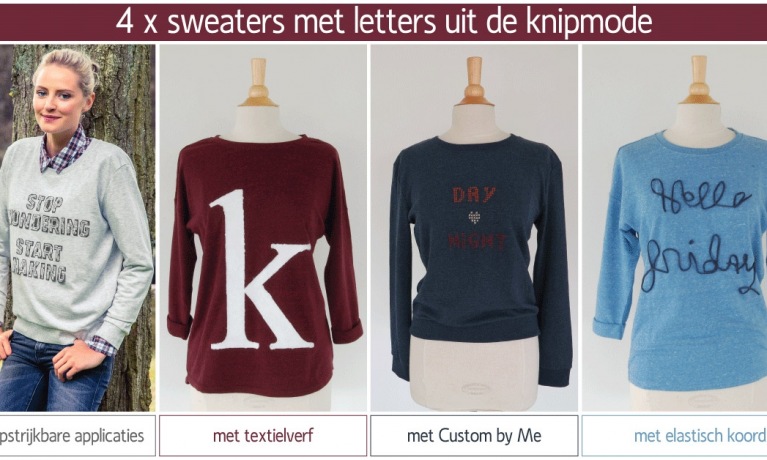 Sweaters met letters uit de 'Knipmode'!