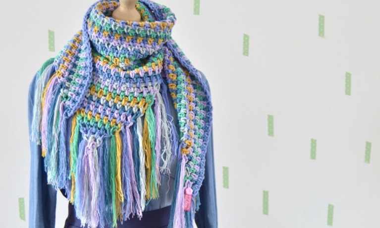 byClaire omslagdoek met granietsteek
