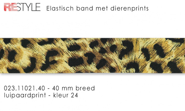 Elastisch band 40mm - Luipaardprint