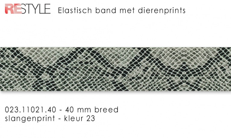Elastisch band 40mm - Slangenprint