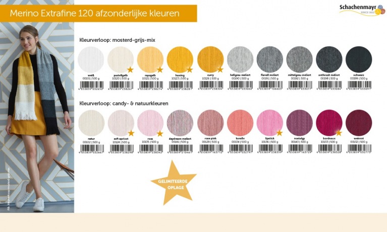Merino Extrafine 120 kleuren