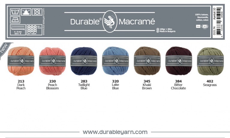 Nieuwe kleuren Durable Macrame 2021
